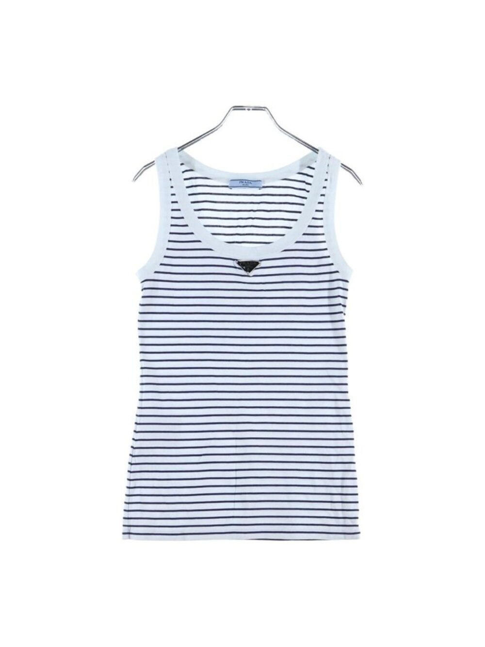 Prada Border Sleeveless Tank Top Light Blue 38